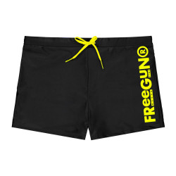Shorty de bain enfant uni avec logo rubber print couleur