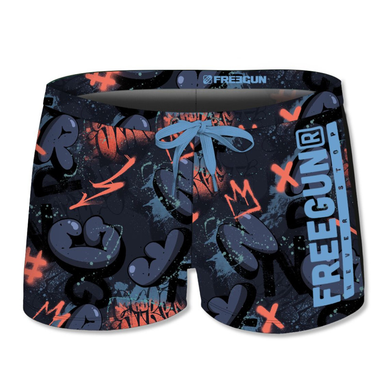 Boxer de bain enfant imprimé Tag