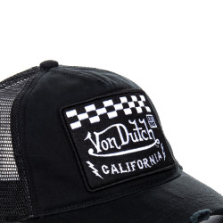 Casquette Trucker homme Ecusson Damier Noir