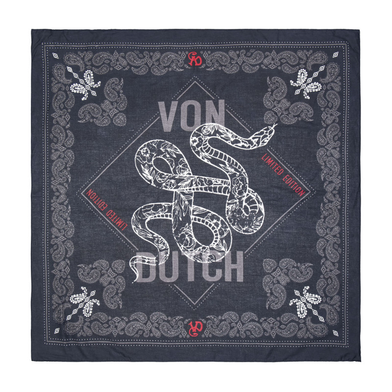 Cheche imprimé fleurs tête de mort 90X90 cm en coton Von Dutch