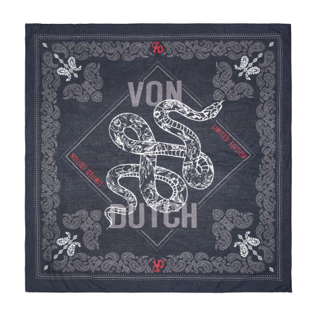 Cheche imprimé fleurs tête de mort 90X90 cm en coton Von Dutch