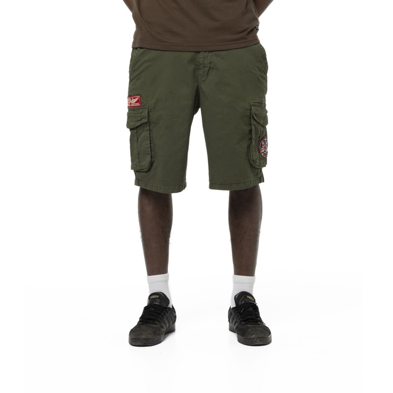 Bermuda homme avec ceinture élastiquée et patchs Piston