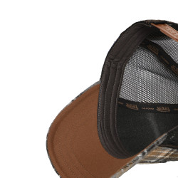 Casquette baseball avec filet adulte en flannelle à carreaux Car