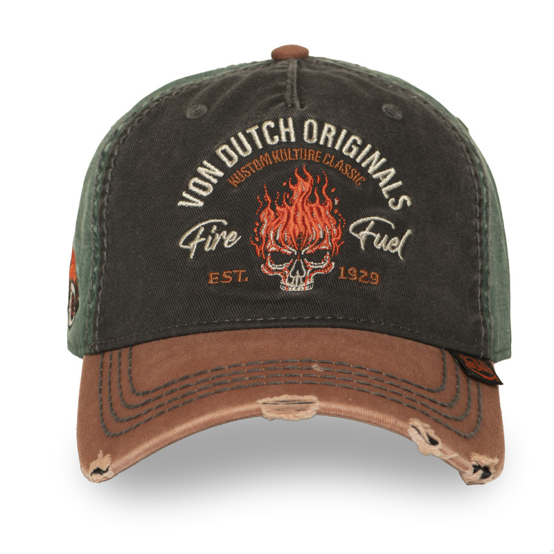 Casquette baseball adulte devant avec broderie effet usé Retro Fuel