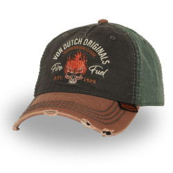 Casquette baseball adulte devant avec broderie effet usé Retro Fuel