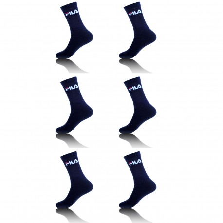 Lot de 6 paires de chaussettes Tennis homme Fila Bleu