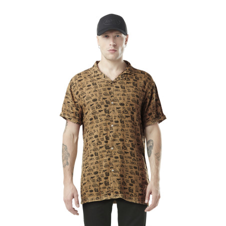 Chemise homme manche courtes imprimé fleurs