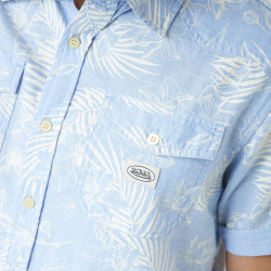Chemise homme Chambray imprimé fleurs en coton
