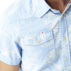 Chemise homme Chambray imprimé fleurs en coton