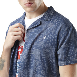 Chemise homme pique Paisley en coton