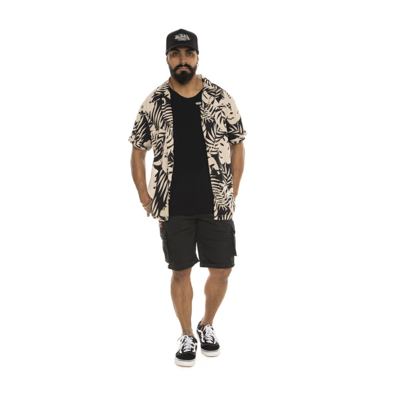 Chemise homme manches courtes en viscose imprimée Palm