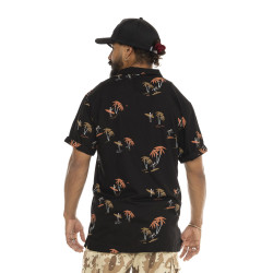 Chemise homme manches courtes en viscose imprimée Waves