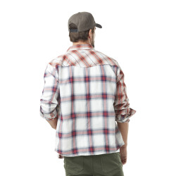 Chemise homme manche longues à carreaux sur poche en coton Check