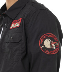 Chemise homme manches longues en popeline patchs et logo dos Pick