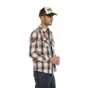 Chemise à carreaux à manches longues homme avec patchs Power Chemise à carreaux à manches longues homme avec patchs Power