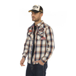 Chemise à carreaux à manches longues homme avec patchs Power