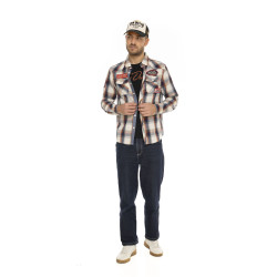 Chemise à carreaux à manches longues homme avec patchs Power