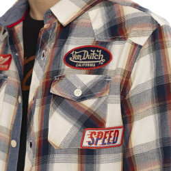 Chemise à carreaux à manches longues homme avec patchs Power