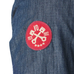 Chemise homme chambray avec print et badges Speed