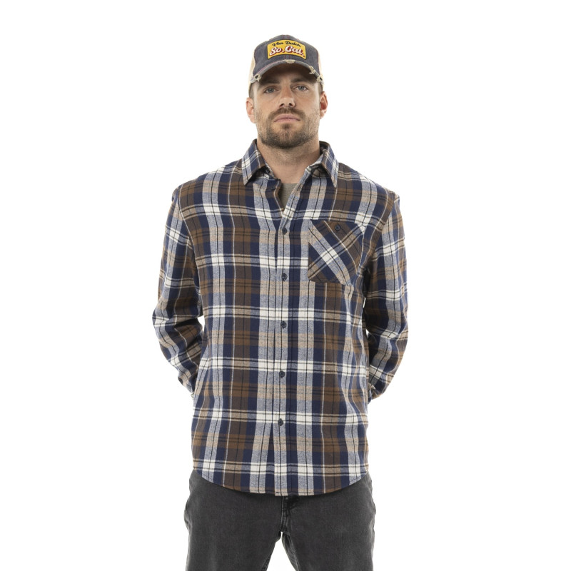 Chemise homme manches longues en flanelle à carreaux logo dos Tyler Chemise homme manches longues en flanelle à carreaux logo dos Tyler