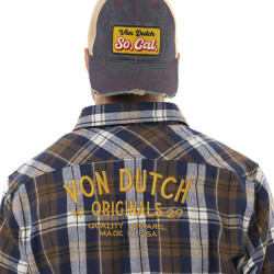 Chemise homme manches longues en flanelle à carreaux logo dos Tyler