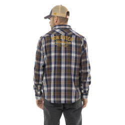 Chemise homme manches longues en flanelle à carreaux logo dos Tyler