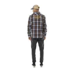 Chemise homme manches longues en flanelle à carreaux logo dos Tyler
