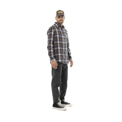 Chemise homme manches longues en flanelle à carreaux logo dos Tyler