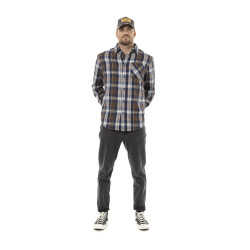 Chemise homme manches longues en flanelle à carreaux logo dos Tyler