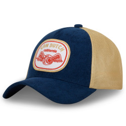 Casquette trucker velours avec filet souple Von Dutch Blue Corduroy