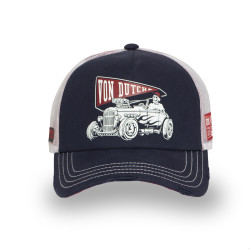 Casquette trucker avec filet souple effet bamboo avec print Crew