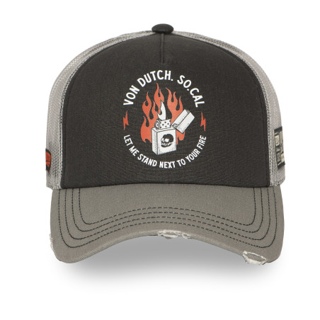 Casquette trucker avec filet souple effet bamboo avec print Crew