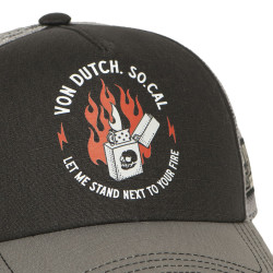 Casquette trucker avec filet souple effet bamboo avec print Crew