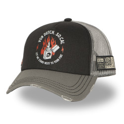 Casquette trucker avec filet souple effet bamboo avec print Crew