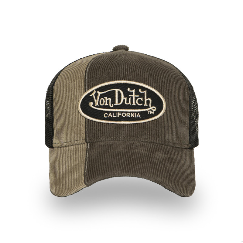 Casquette trucker avec filet adulte en velours côtelé et patch Cut