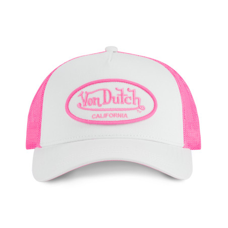 Casquette trucker bicolore avec filet avec patch Fluo