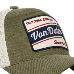 Casquette trucker velours avec filet souple Von Dutch Green Corduroy