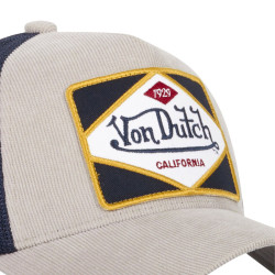Casquette trucker en velours côtelé avec filet souple Von Dutch Grey