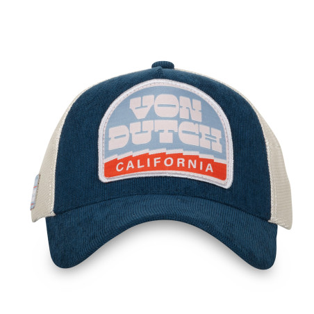 Casquette trucker velours avec filet souple Von Dutch Navy Corduroy