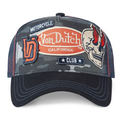 Casquettes homme trucker avec filet et patchs Von Dutch