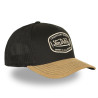 Casquette trucker semi curve visiere en velours avec badge