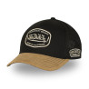 Casquette trucker semi curve visiere en velours avec badge