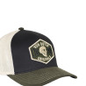 Casquette trucker semi curve visiere en velours avec badge Casquette trucker semi curve visiere en velours avec badge