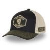 Casquette trucker semi curve visiere en velours avec badge Casquette trucker semi curve visiere en velours avec badge
