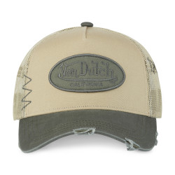 Casquette trucker avec filet effet usé et patch brodé Used