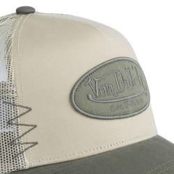 Casquette trucker avec filet effet usé et patch brodé Used