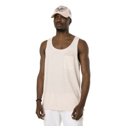 Débardeur homme en slub avec poche et print en coton Chill