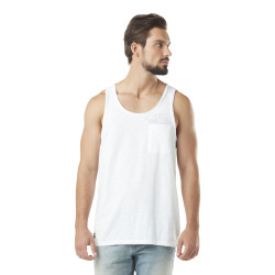 Débardeur homme en slub avec poche et print en coton Chill