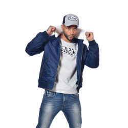 Bombers homme fausse fourrures et badge Chest