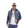 Veste Jeans Bi-matière homme modèle Dutch Used Veste Jeans Bi-matière homme modèle Dutch Used